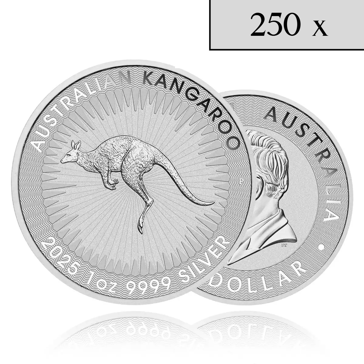 1oz Perth Mint Kangaroo Silver Coins x 250 1oz Perth Mint Kangaroo Silver Coins x 250