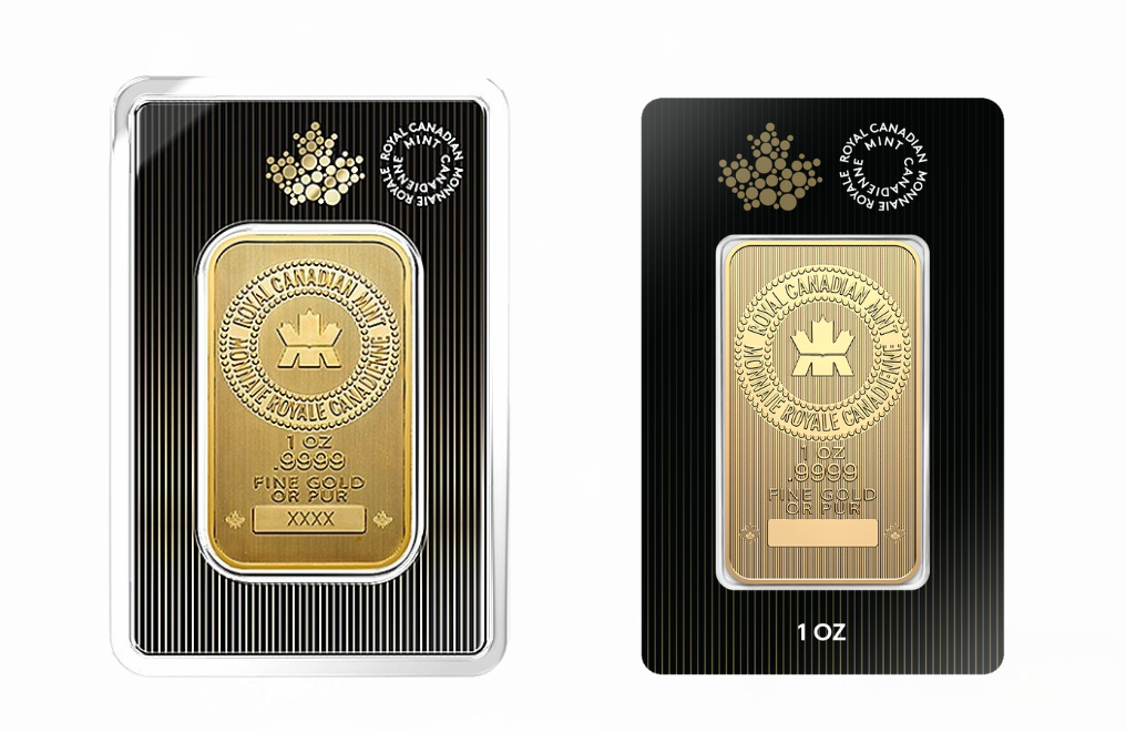 1 oz Gold Bar - Royal Canadian Mint 1 oz gold bar Royal Canadian Mint RCM .9999 pure gold bullion