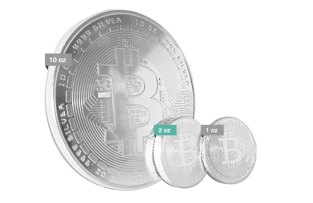 2 oz Silver Bitcoin Round .9999 2 oz Silver Bitcoin Round .9999