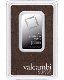 1 oz platinum bar (inc. assay card) – valcambi suisse