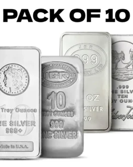 10 oz Silver Bar Unsealed (Circulated) (Pack Of 10) – Various Brands