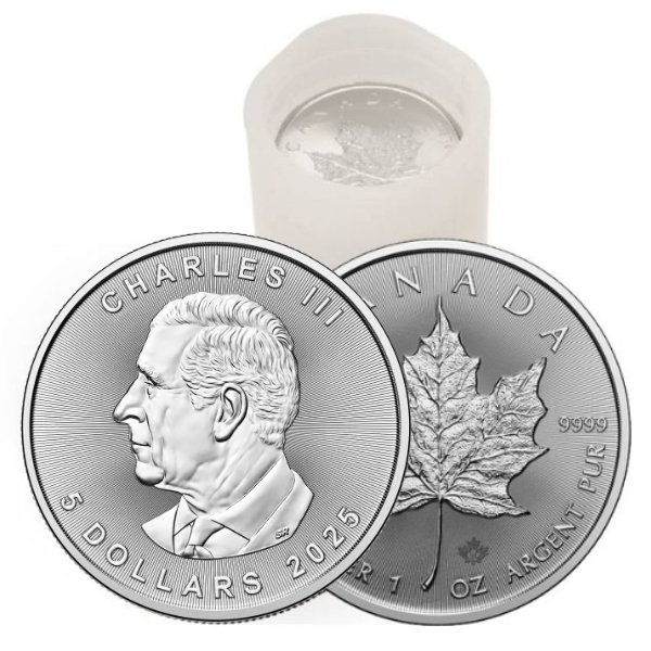 2025 1 Oz Silver Maple Leaf Coin Tube 2025 1 oz Silver Maple Leaf Coin Tube 25 pcs