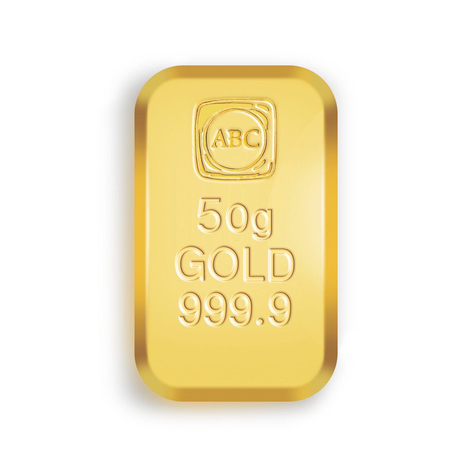 abc 50g gold cast 9999 ABC 50g gold cast bar .9999 pure gold bullion investment grade