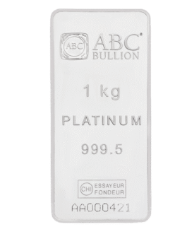 ABC 1kg Platinum Minted Bar .9995