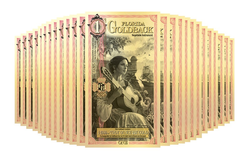 florida goldback gold notes pack (50 pc) 24k Florida Goldback 24K Gold Notes