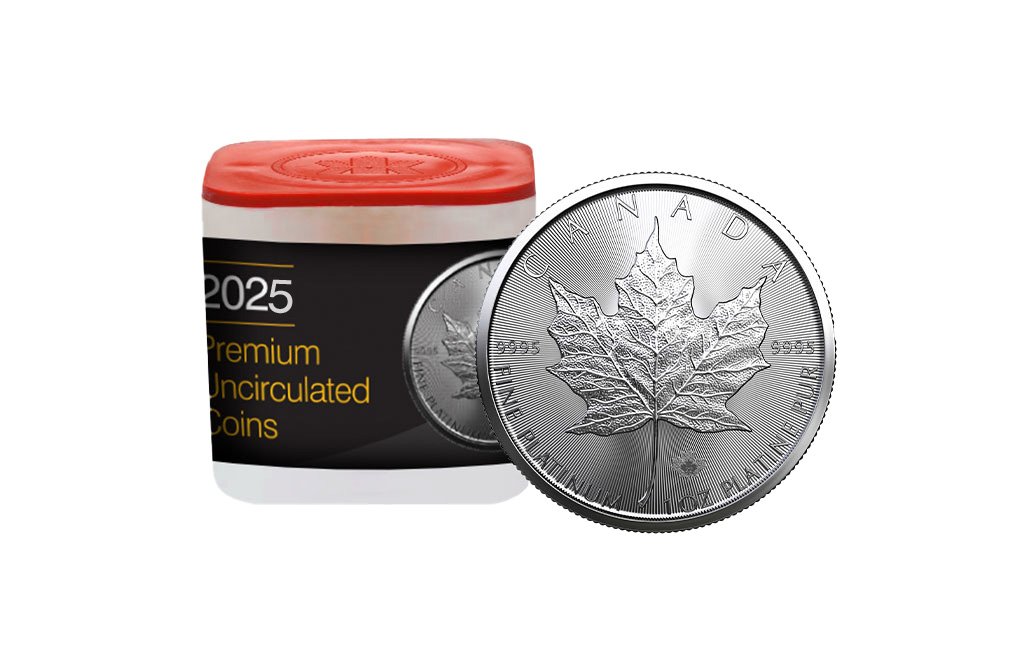 2025 mintfirst™ 1 oz platinum maple leaf coins (tube of 10) 2025 mintfirst™ 1 oz platinum maple leaf coins (tube of 10)